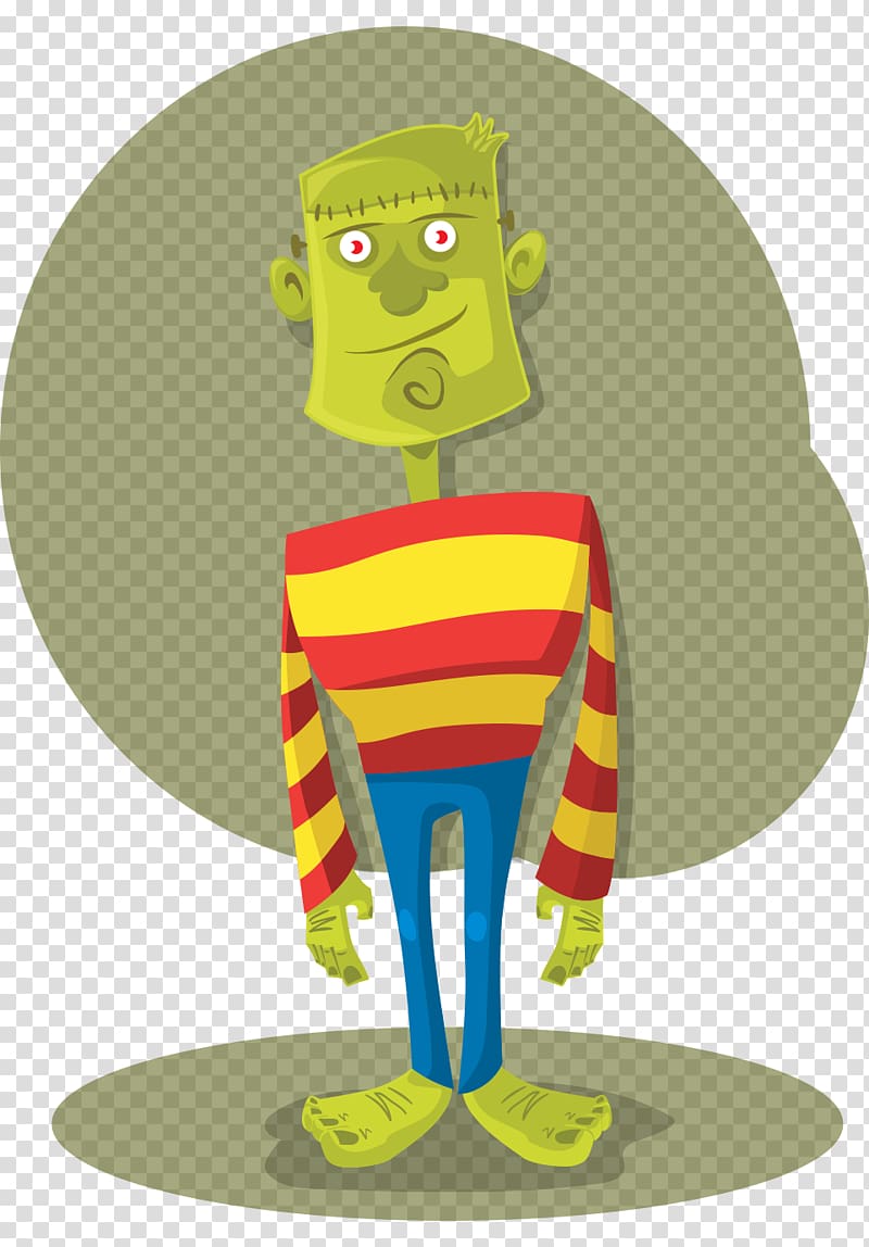 Frankensteins monster , Halloween cartoon painted green monster transparent background PNG clipart