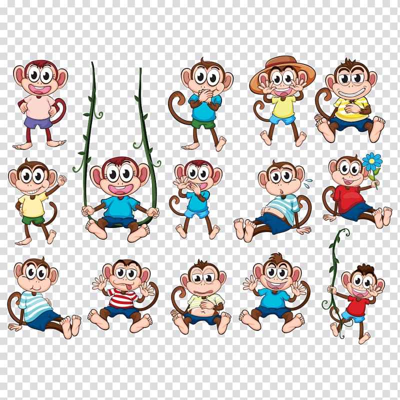 Monkey Cartoon Illustration, monkey transparent background PNG clipart