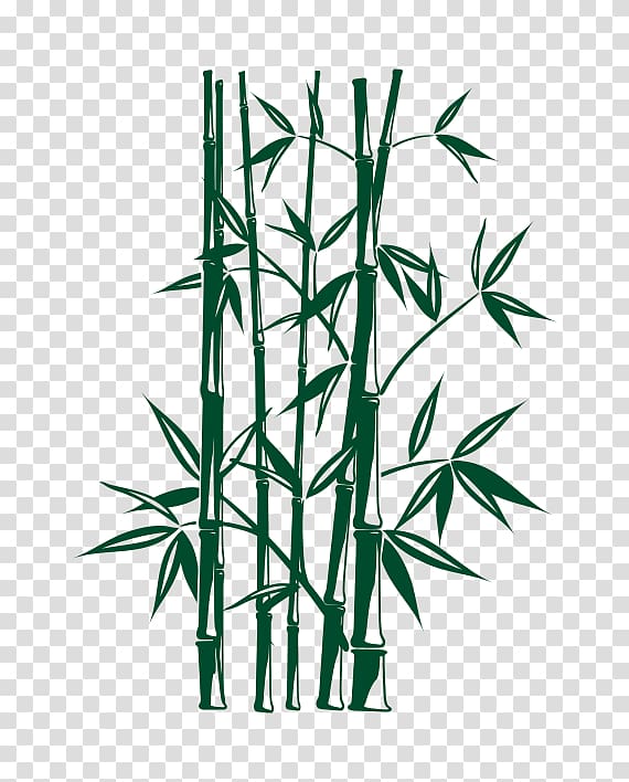 Wall decal Decorative arts Mural Bamboo, bamboo ink transparent background PNG clipart