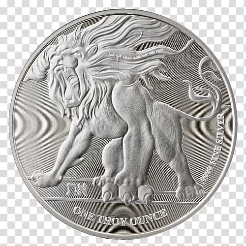 Niue Lion Silver coin Ounce, lion transparent background PNG clipart