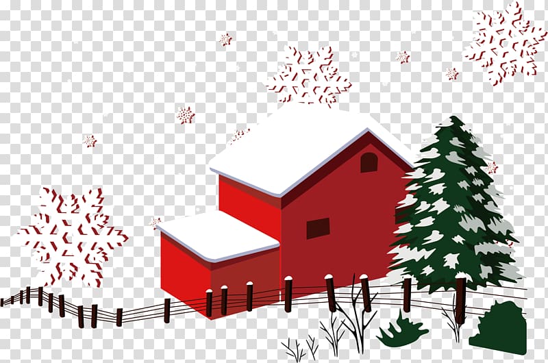 Christmas Snow Winter House, Winter house snow warm winter material transparent background PNG clipart