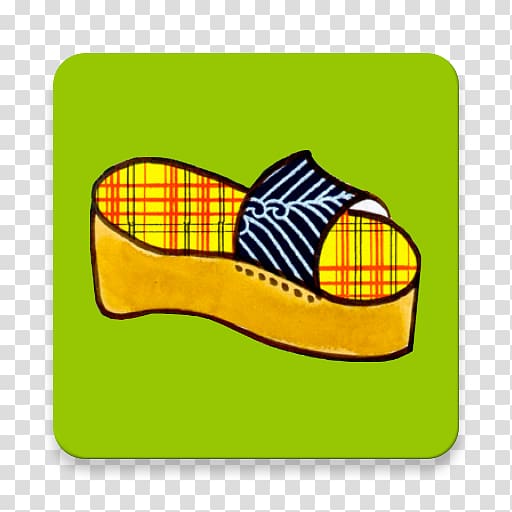 Tartan Shoe Product design Yellow, sabot fendu transparent background PNG clipart