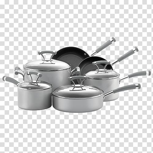 Frying pan Barbecue Circulon Contempo 6 Piece Cookware Set Silver, frying pan transparent background PNG clipart