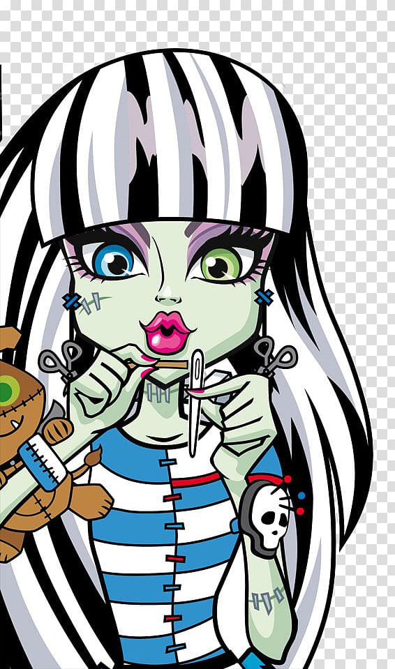 Frankie Stein Monster High Basic Doll Frankie Frankenstein Monster High Basic Doll Frankie, doll transparent background PNG clipart