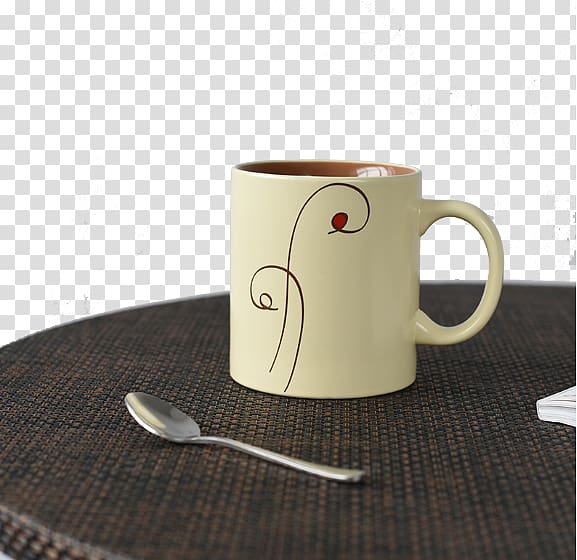 Table Coffee cup Mug, Black cup on the table transparent background PNG clipart