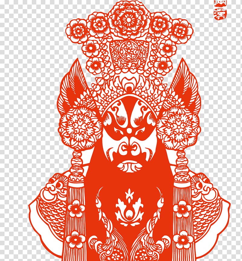 Hailun Chinese paper cutting Peking opera, Facebook transparent background PNG clipart