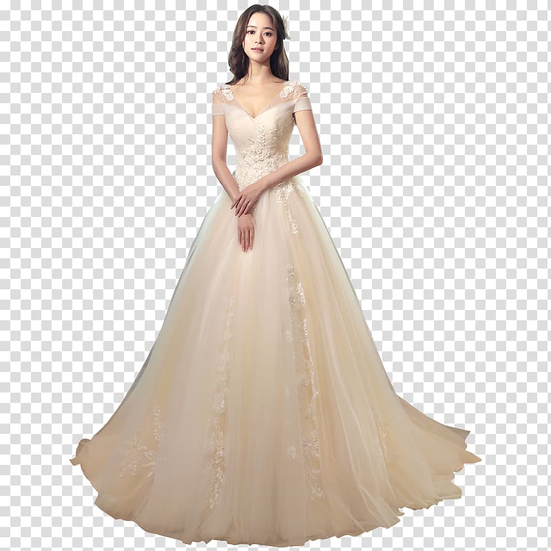 Wedding dress White wedding Bride, european and american style transparent background PNG clipart