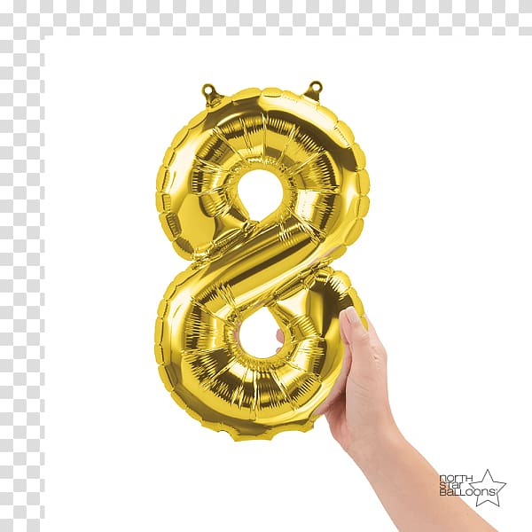 Toy balloon Gold Number Birthday, balloon transparent background PNG clipart