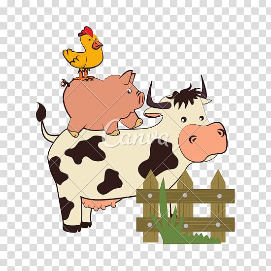 Cattle Pig Chicken Live Farm Farm Animals Transparent Background