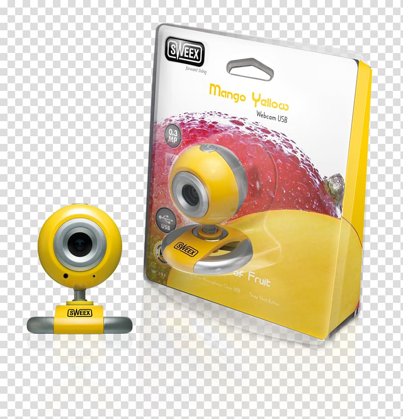 Sweex USB Webcam, Mango Yellow, Webcam transparent background PNG clipart