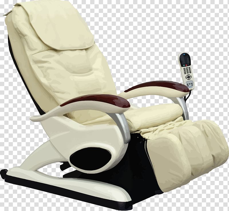 Massage chair Recliner, White Massage Chair transparent background PNG clipart