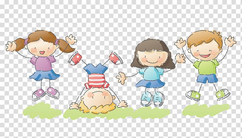 four kids illustration, Child Nanny Asilo nido Family, kids background transparent background PNG clipart