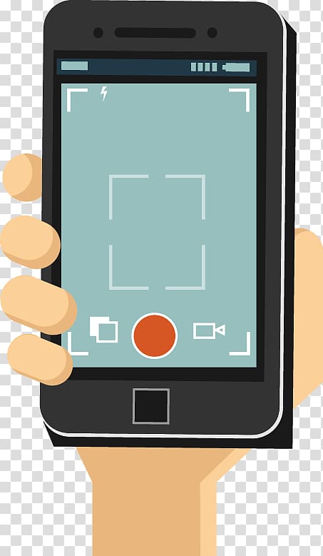 Smartphone Feature phone Mobile phone, Cartoon camera phone screen transparent background PNG clipart