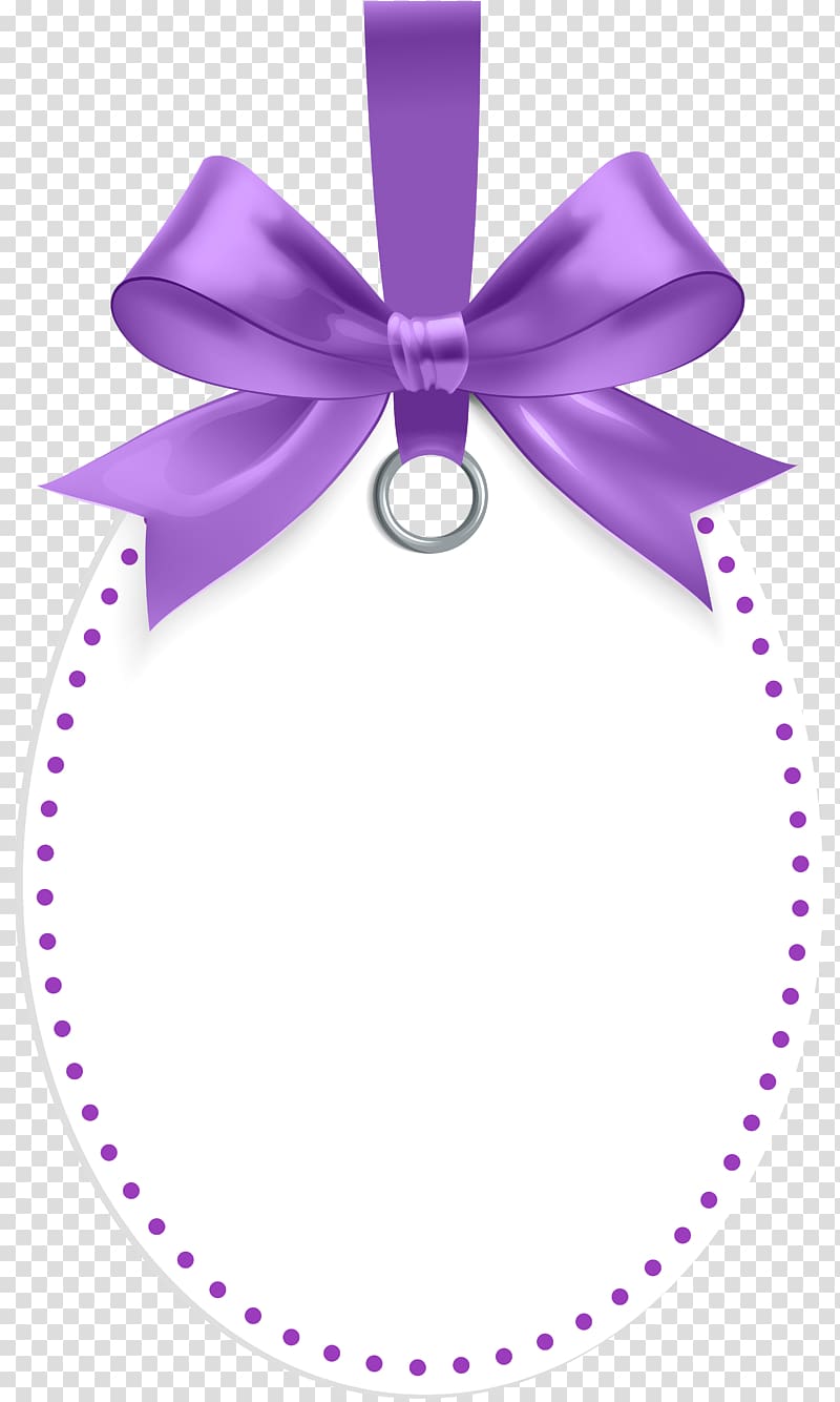 round white tag with purple bow accent, Robert and Kathleen graphers Green wedding Bride Fashion, Label with Purple Bow Template transparent background PNG clipart