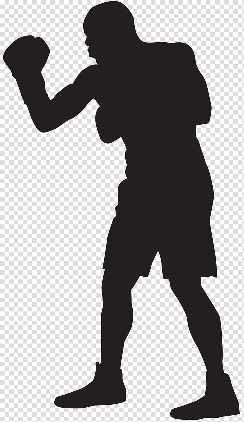 silhouette of man wearing boxing gloves, Silhouette Boxing , Boxer Silhouette transparent background PNG clipart