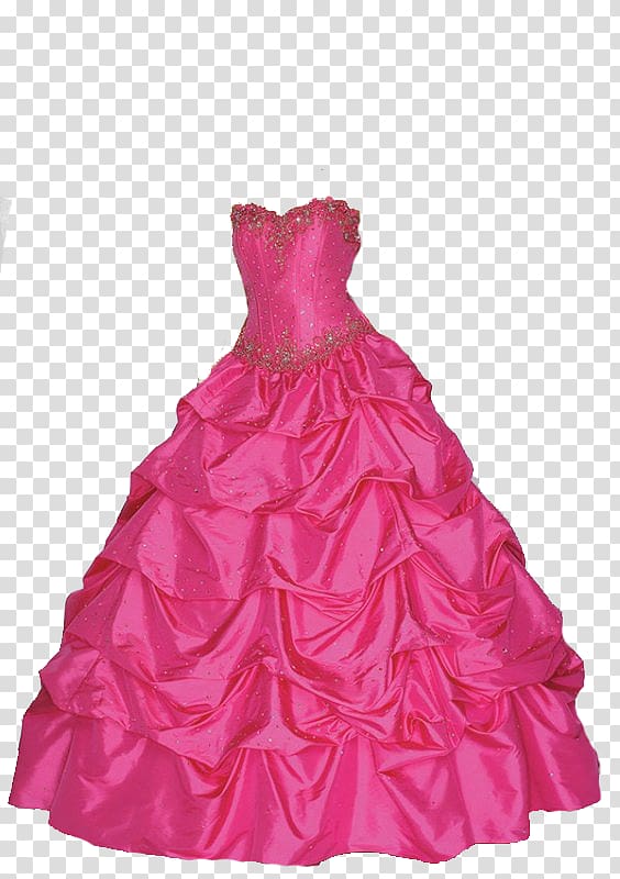 women's pink and gold strapless sweetheart neckline ballgown, Dress Pink transparent background PNG clipart