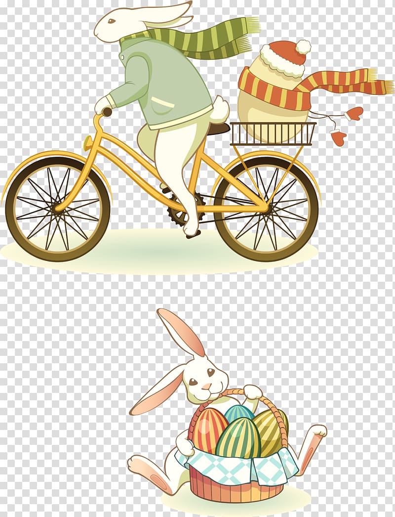 Printed T-shirt Bicycle Cycling Printing, anthropomorphic rabbit transparent background PNG clipart