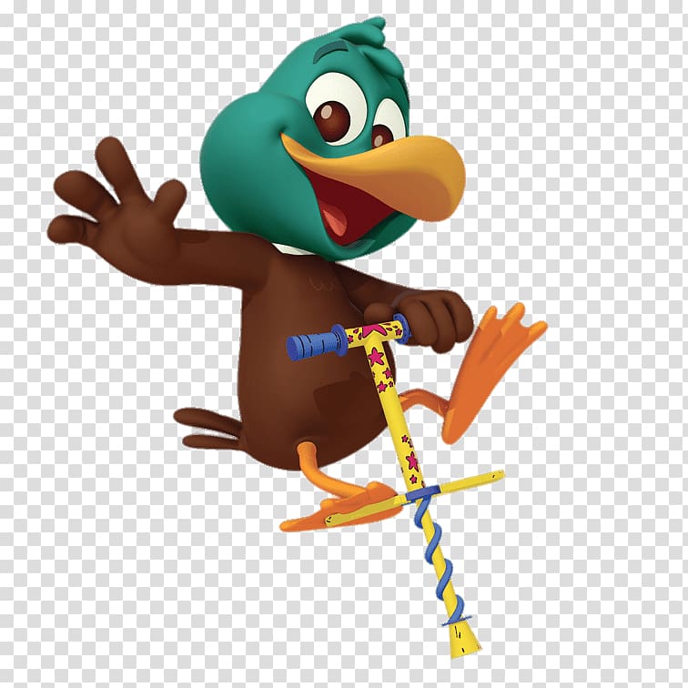 brown and green chicken playing pogo stick illustration, Piero on Pogo Stick transparent background PNG clipart