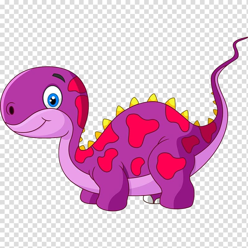 purple and pink dinosaur , Tyrannosaurus Dinosaur Cartoon Illustration, Cute cartoon dinosaurs transparent background PNG clipart