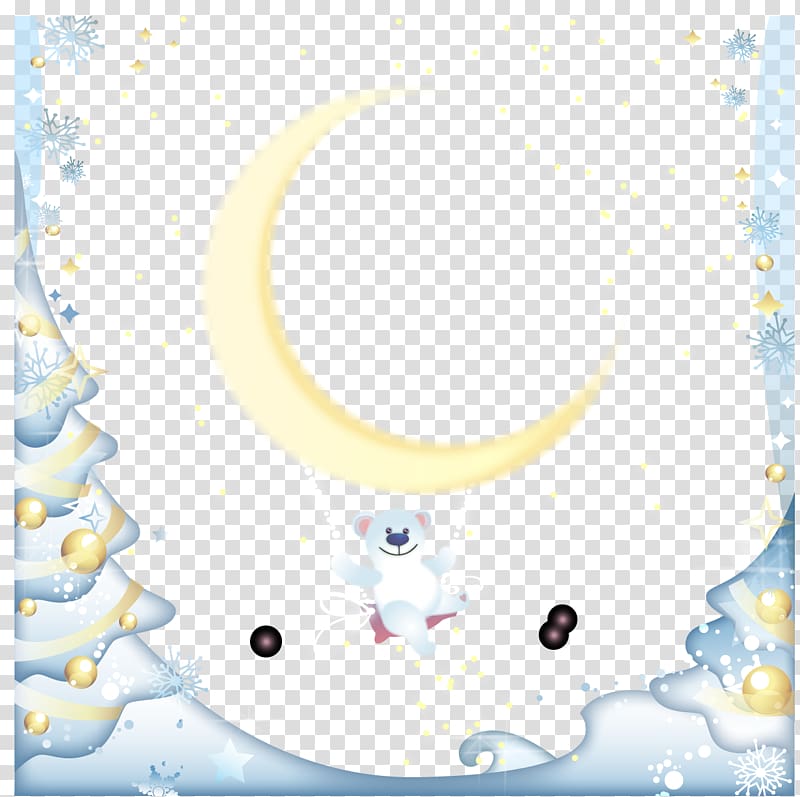 Snow, Bear on the Moon transparent background PNG clipart