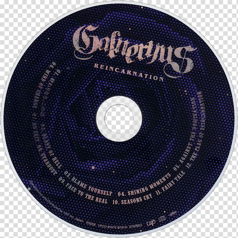 Compact disc Reincarnation Galneryus Computer hardware Label, Reincarnation transparent background PNG clipart