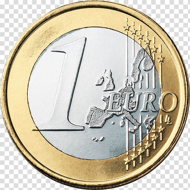 Euro coins Europe Money 1 euro coin, eur transparent background PNG clipart
