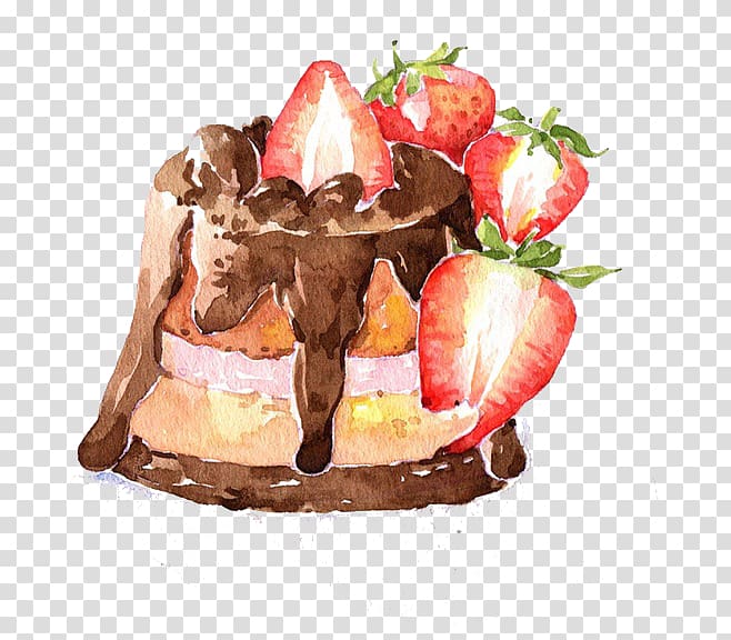 Chocolate cake Strawberry cream cake, Strawberry Chocolate Cake transparent background PNG clipart