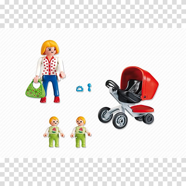 Playmobil 5573 Maman avec jumeaux et landau Toy Baby Transport Mother, toy transparent background PNG clipart