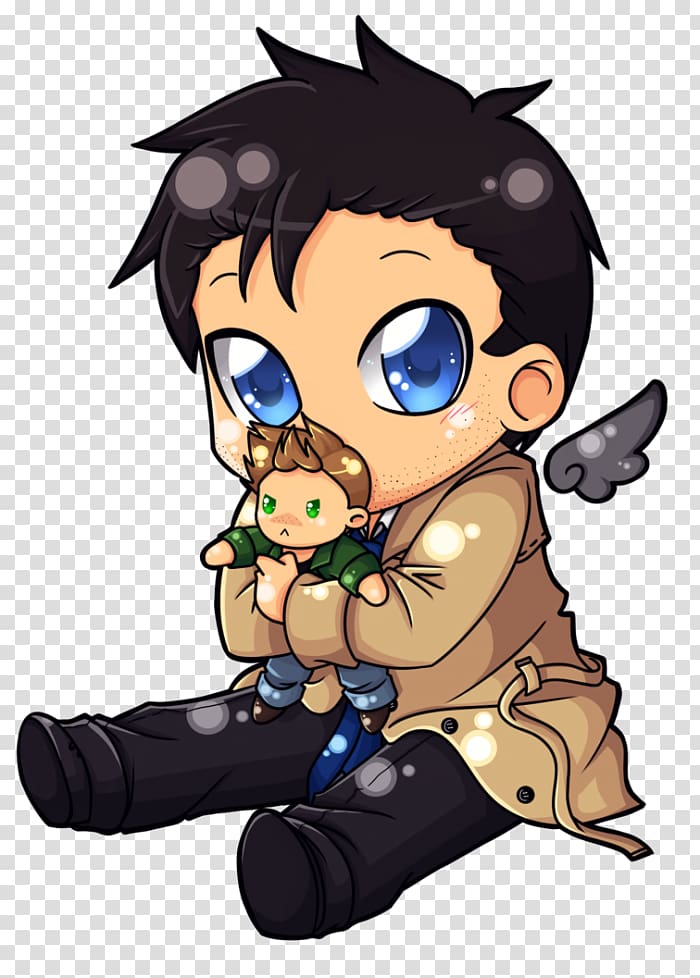 Dean Winchester Castiel Sam Winchester Bobby Singer Chibi, Chibi transparent background PNG clipart