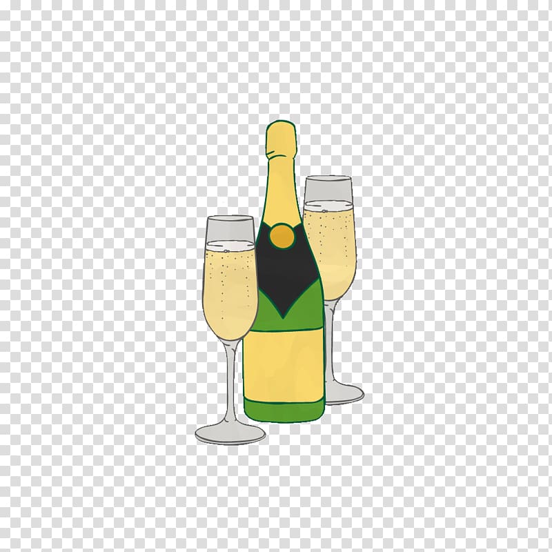 Champagne Beer bottle Cocktail Wine, Free beer glass pull material transparent background PNG clipart