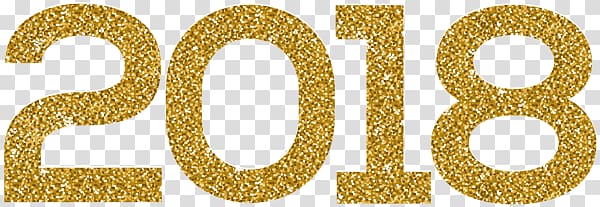 gold-colored 2018 illustration, Happy New Year 2018 Sparkling Gold transparent background PNG clipart
