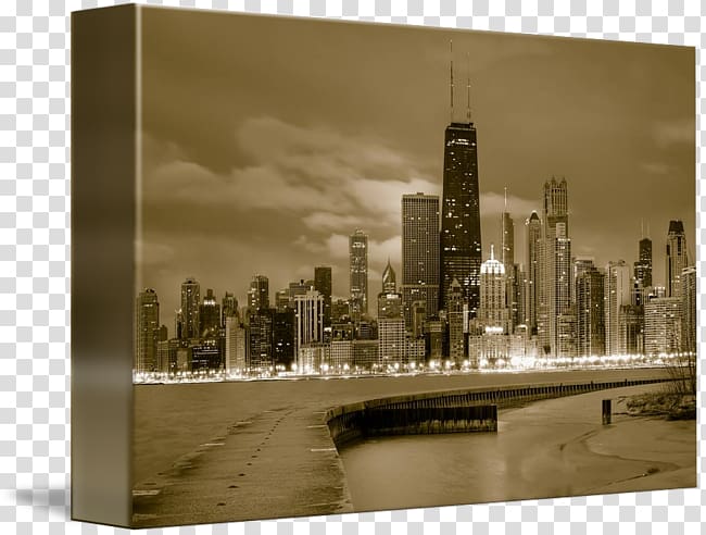 Skyline Gallery wrap Print X-Press Canvas Art, Chicago Skyline transparent background PNG clipart