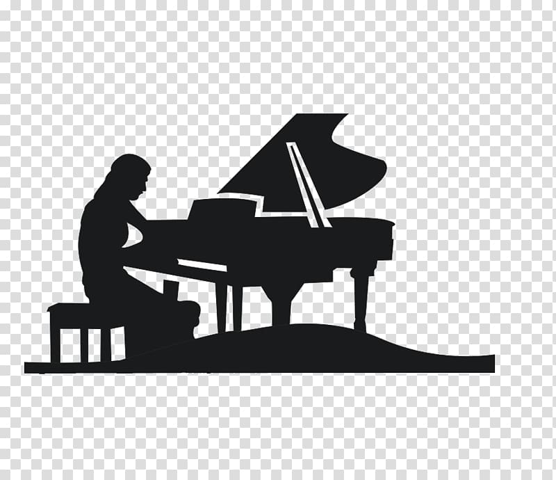 Piano Music Silhouette, piano transparent background PNG clipart