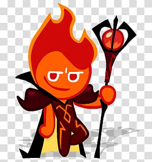 character holding staff, Fire Spirit Cookie Run transparent background PNG clipart