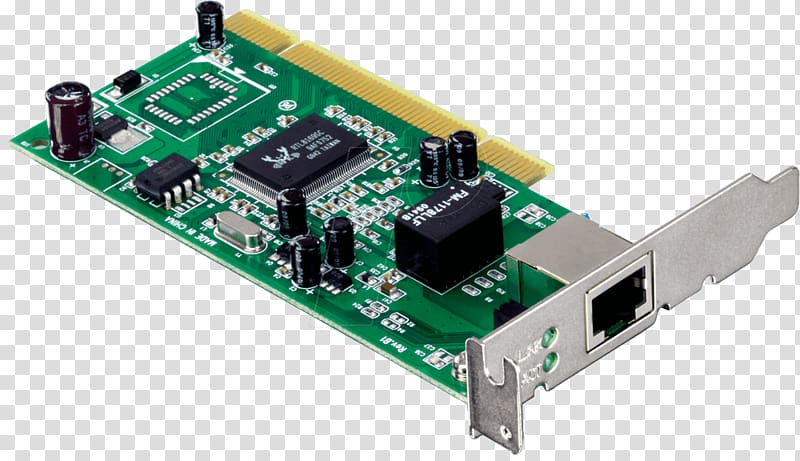 Network Cards & Adapters Gigabit Ethernet Conventional PCI, Network Interface Controller transparent background PNG clipart