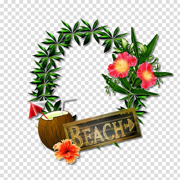 Floral design Flowering plant Flowerpot Fruit, Beach holiday transparent background PNG clipart