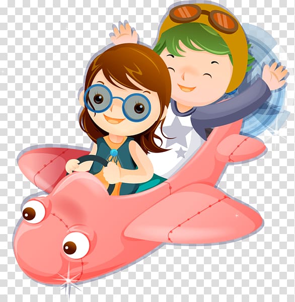 Airplane Flight Illustration, Fly girl transparent background PNG clipart