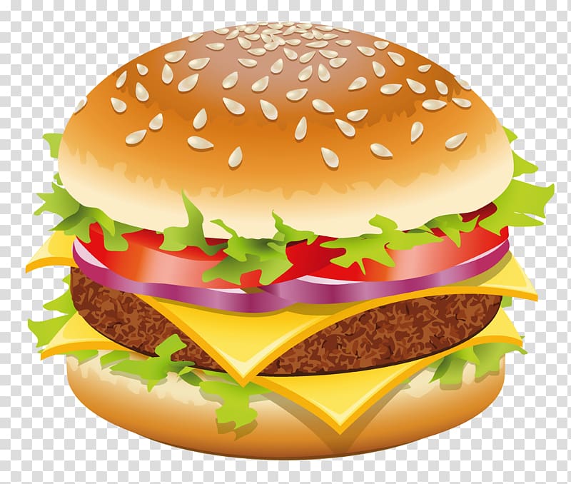 Hamburger Hot dog Cheeseburger Fast food , Hamburger , hamburger transparent background PNG clipart