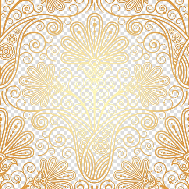 yellow flower illustration, Totem Floral design Designer Pattern, Rich flowers background pattern transparent background PNG clipart