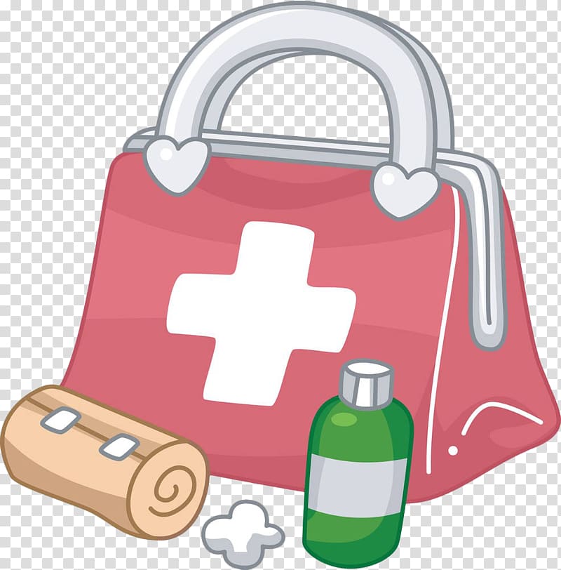 First aid kit , Hand-painted medicine first aid kit transparent background PNG clipart