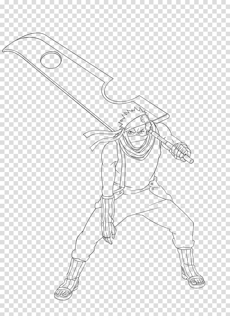 Drawing Line art Cartoon Sketch, zabuza transparent background PNG clipart