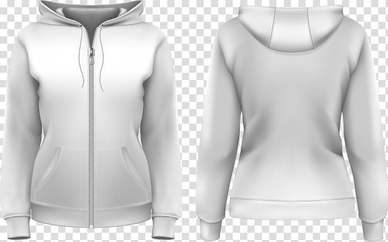 Hoodie T-shirt , front and back of the jacket transparent background PNG clipart