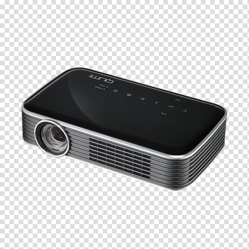 Multimedia Projectors Digital Light Processing Vivitek Qumi Q8 Black Hardware/Electronic Handheld projector 1080p, Projector transparent background PNG clipart