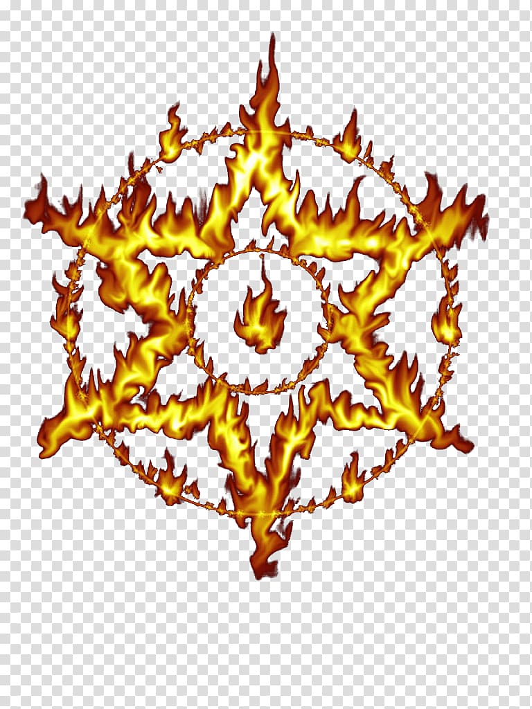 Hexagram Flame Illustration, Ring of Fire hexagram transparent background PNG clipart