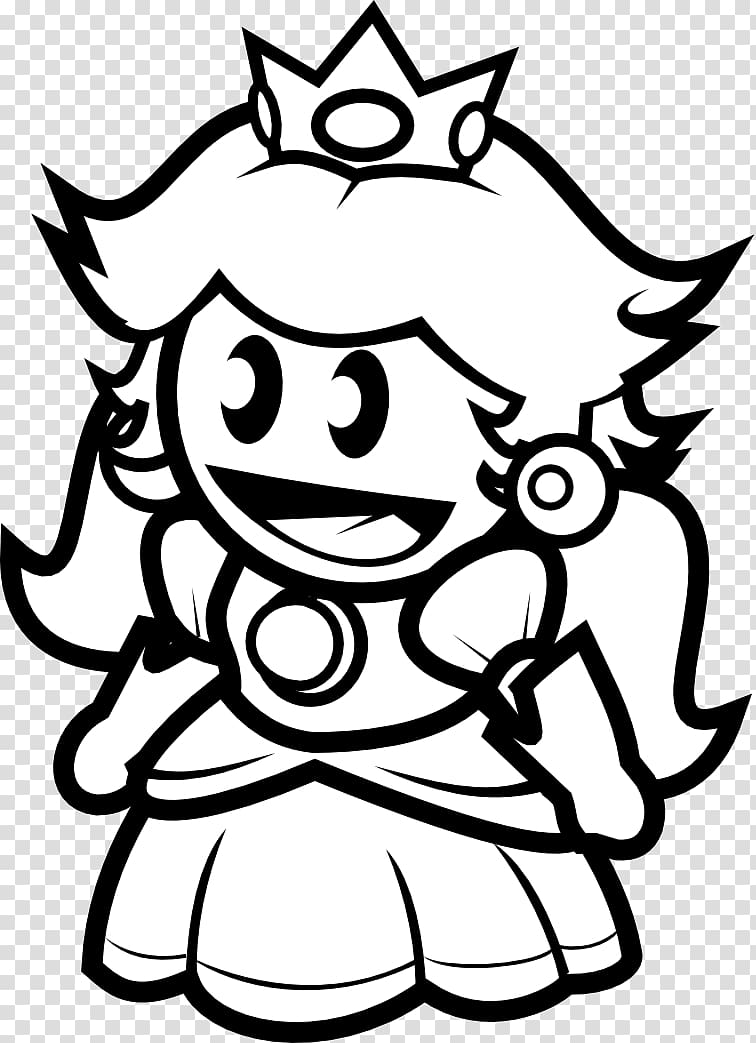 Black and white Princess Peach Monochrome , version transparent background PNG clipart