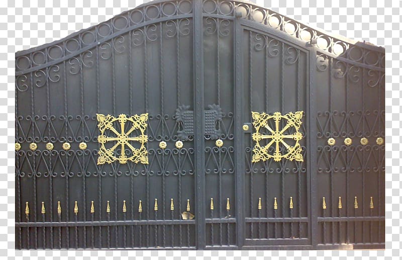 Iron Garden Yard Villa Steel, Building Decoration Art Brown Iron Door transparent background PNG clipart