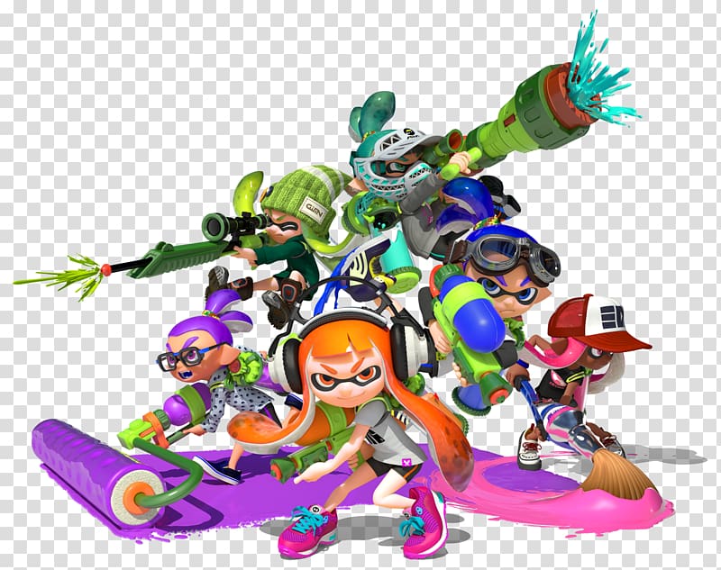cartoon characters illustration, Splatoon 2 Wii U The Art of Splatoon, Group Characters transparent background PNG clipart