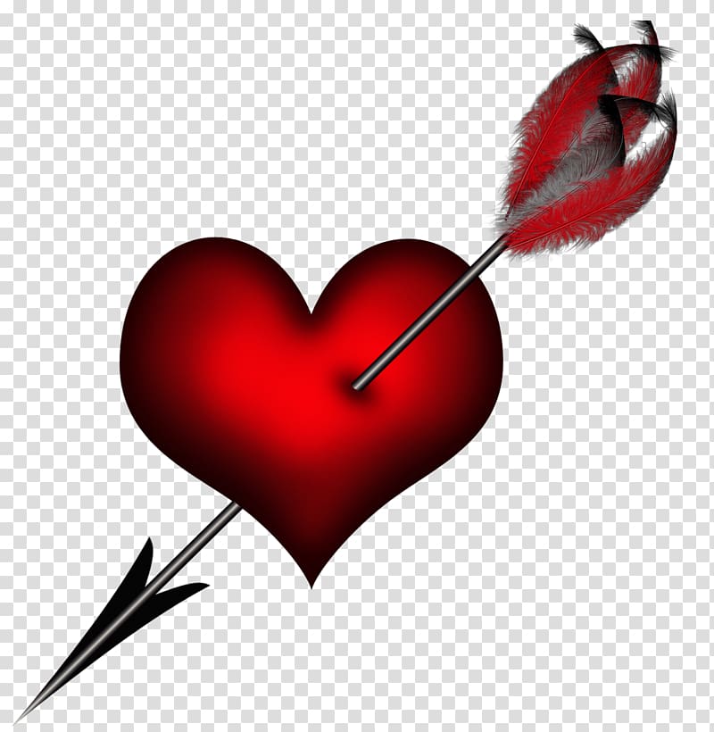 cupid heart with arrow , Heart, Heart with Arrow transparent background PNG clipart