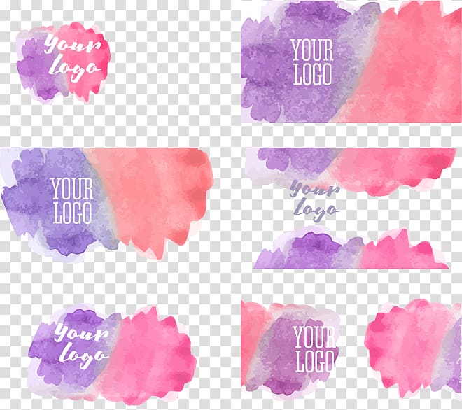 Business card Visiting card, 6 watercolor material transparent background PNG clipart