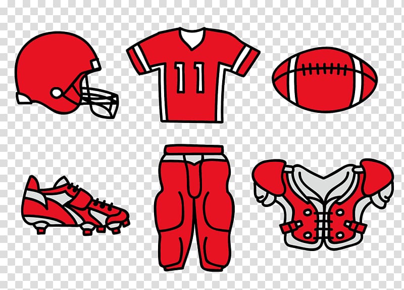 Jersey , Vibrant red rugby kit collection transparent background PNG clipart